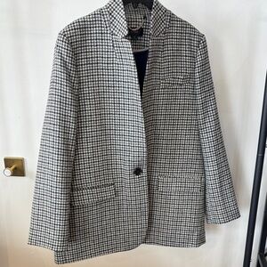 J. Crew Black and White Houndstooth Blazer